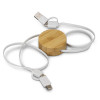Bamboo Retractable Charging Cables Extended Cables